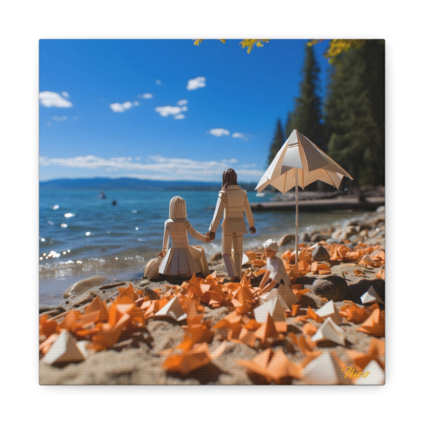 Atop The Mountain Lakeshore Series Print #5 - Streched Matte Canvas Print, 1.25" Thick