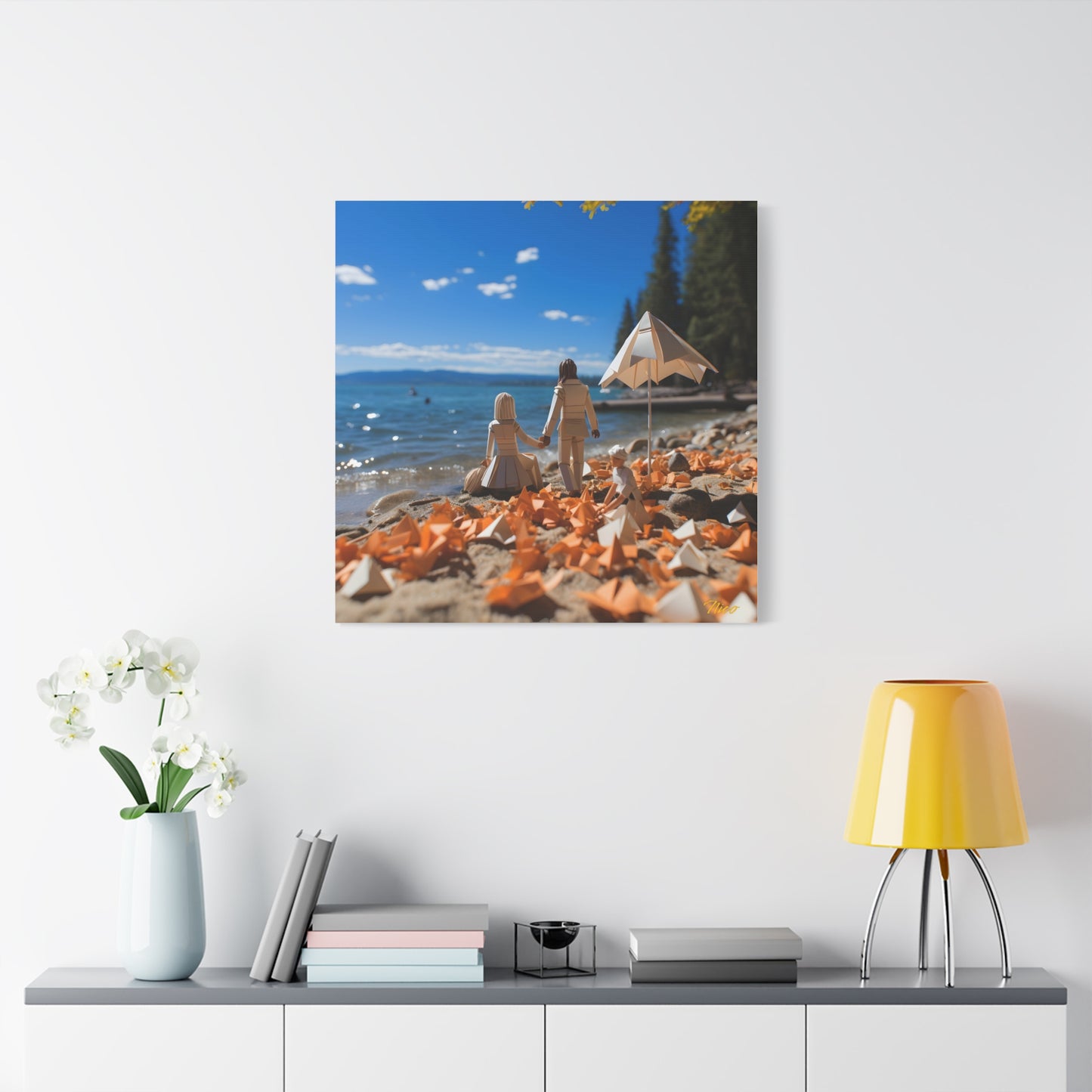 Atop The Mountain Lakeshore Series Print #5 - Streched Matte Canvas Print, 1.25" Thick