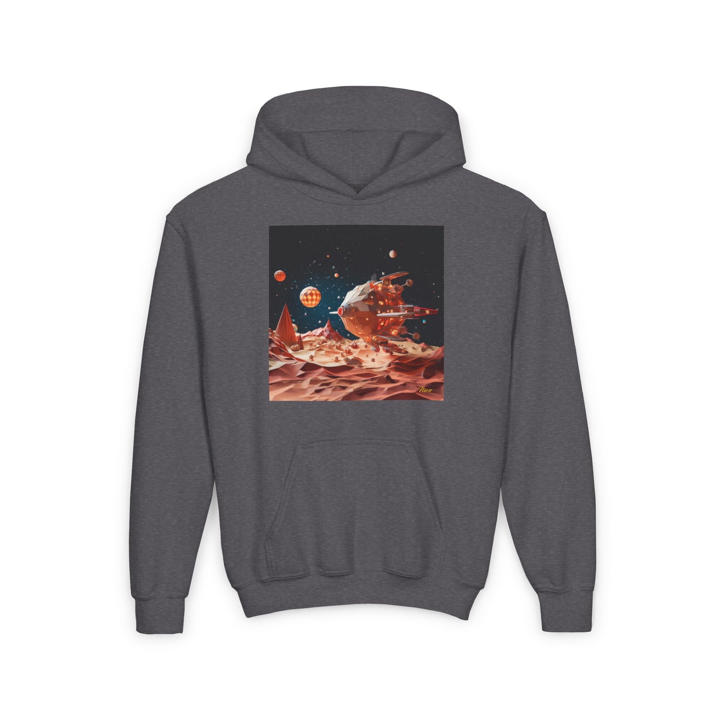 Elons' Dream Series Print #5 Youth Heavy Blend Hooded Sweatshirt