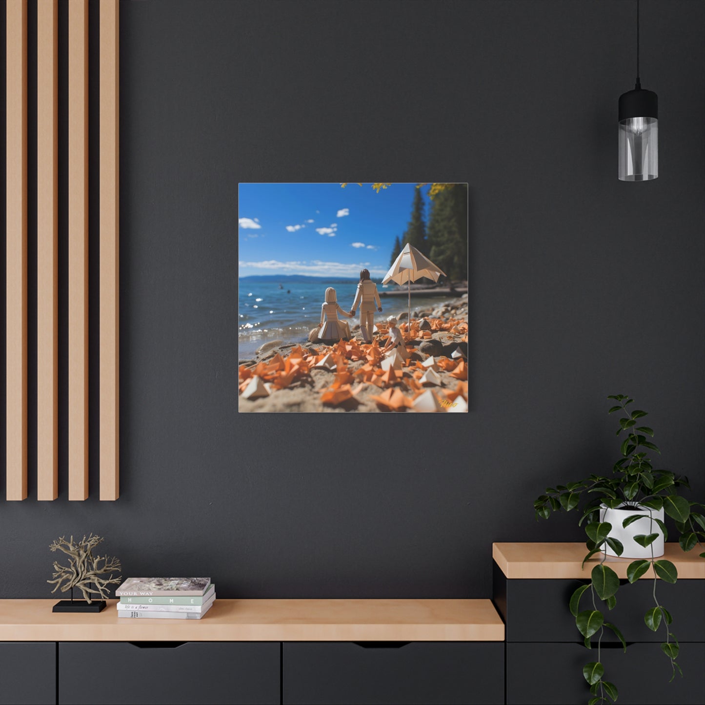 Atop The Mountain Lakeshore Series Print #5 - Streched Matte Canvas Print, 1.25" Thick