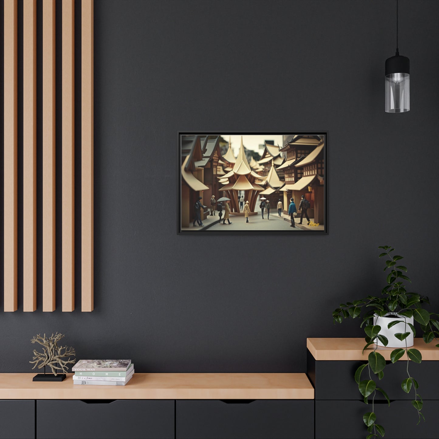 Via The Metropolis Series Print #4 - Extended Black Framed Canvas Print