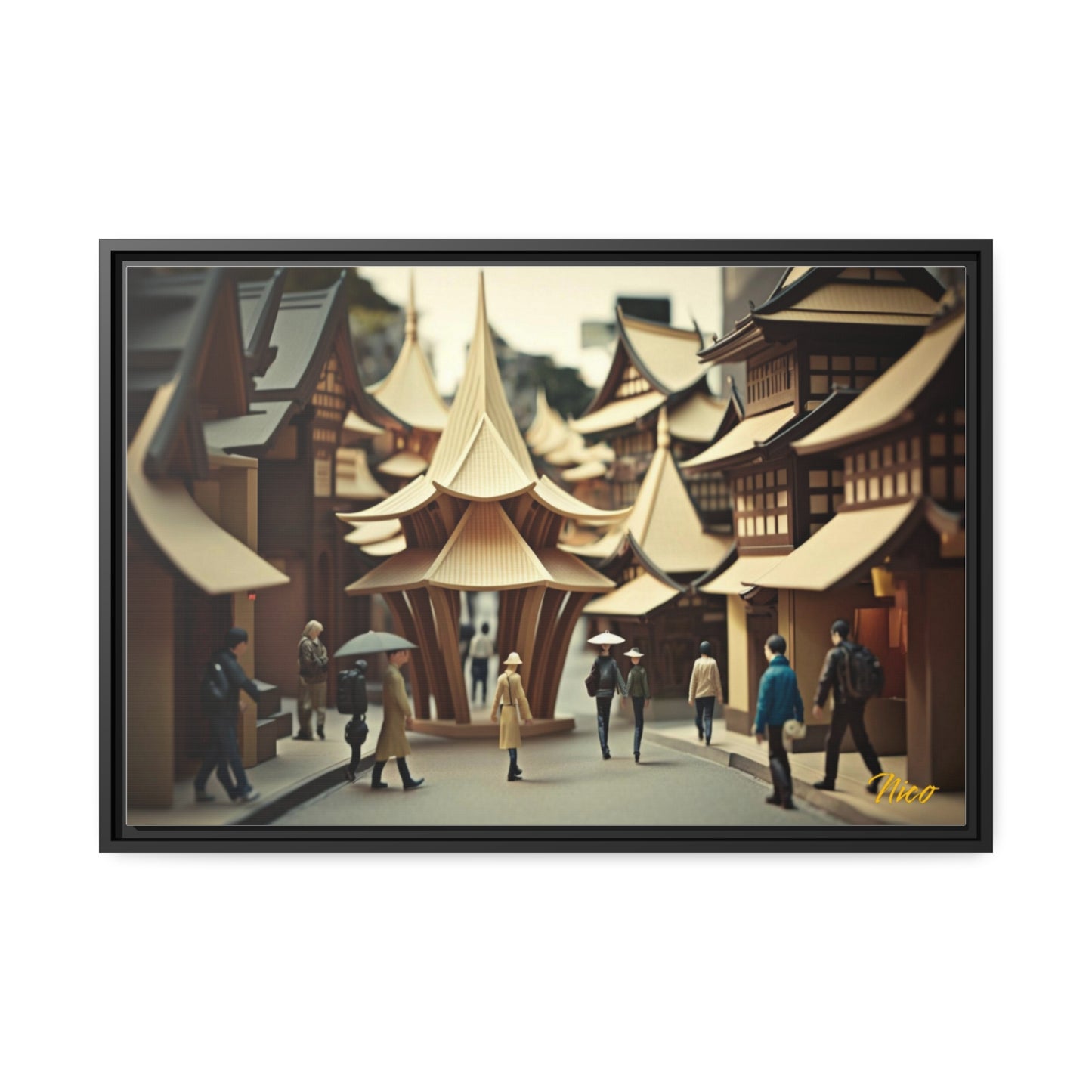Via The Metropolis Series Print #4 - Extended Black Framed Canvas Print
