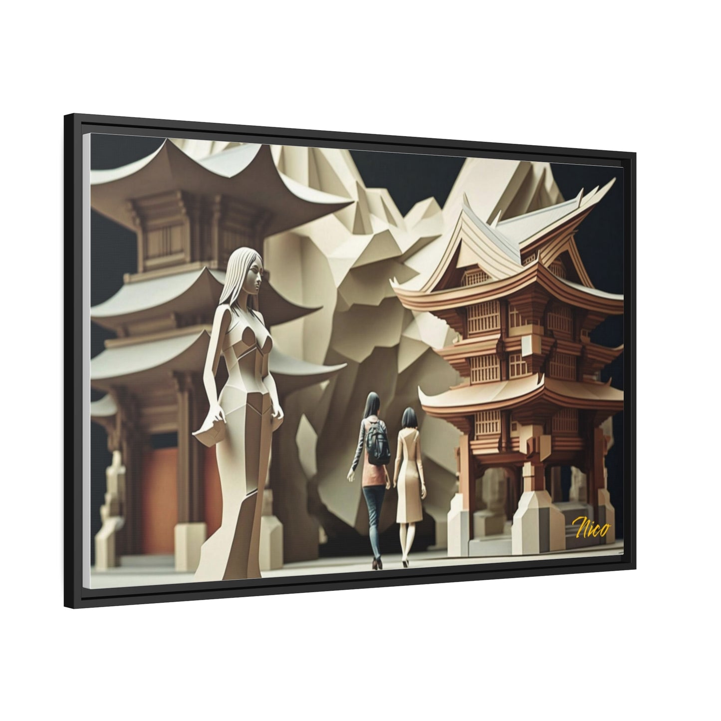 Eastern Metropolis Series Print #2 - Impression sur toile encadrée noire