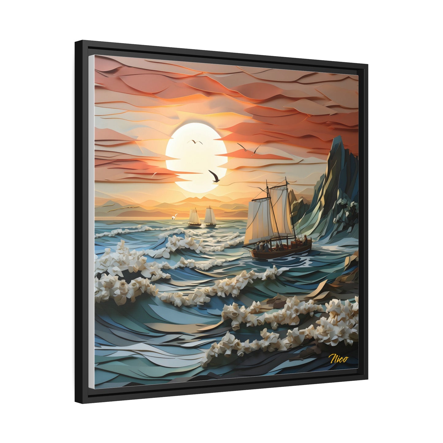 Into The Sunset Series Print #6 - Black Framed Canvas Print