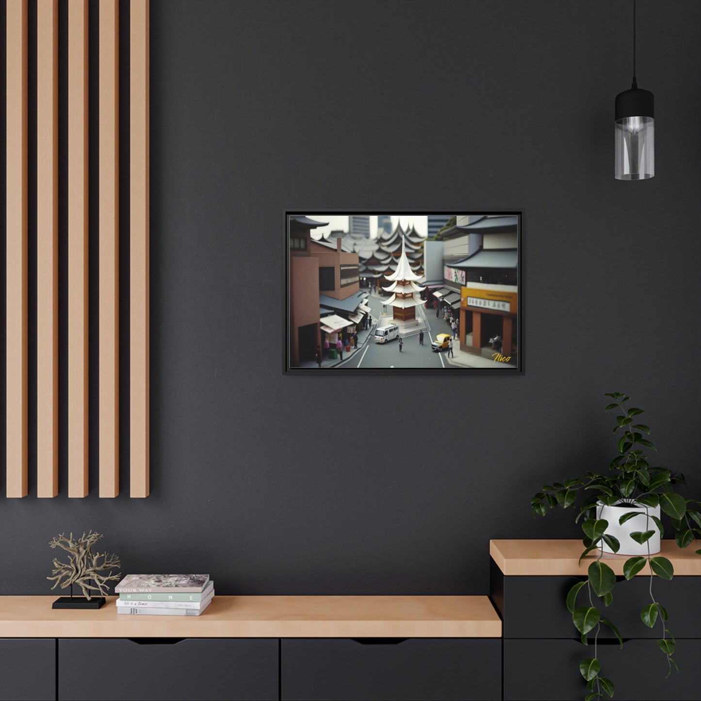 Eastern Metropolis Series Print #10 - Impression sur toile encadrée noire