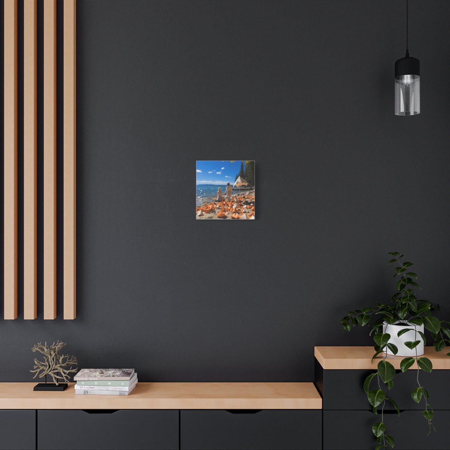 Atop The Mountain Lakeshore Series Print #5 - Streched Matte Canvas Print, 1.25" Thick