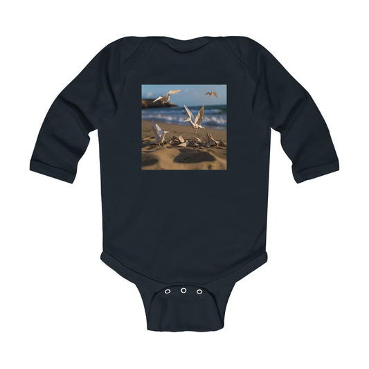 By The Seaside Series Print #7 Infant Long Sleeve Bodysuit