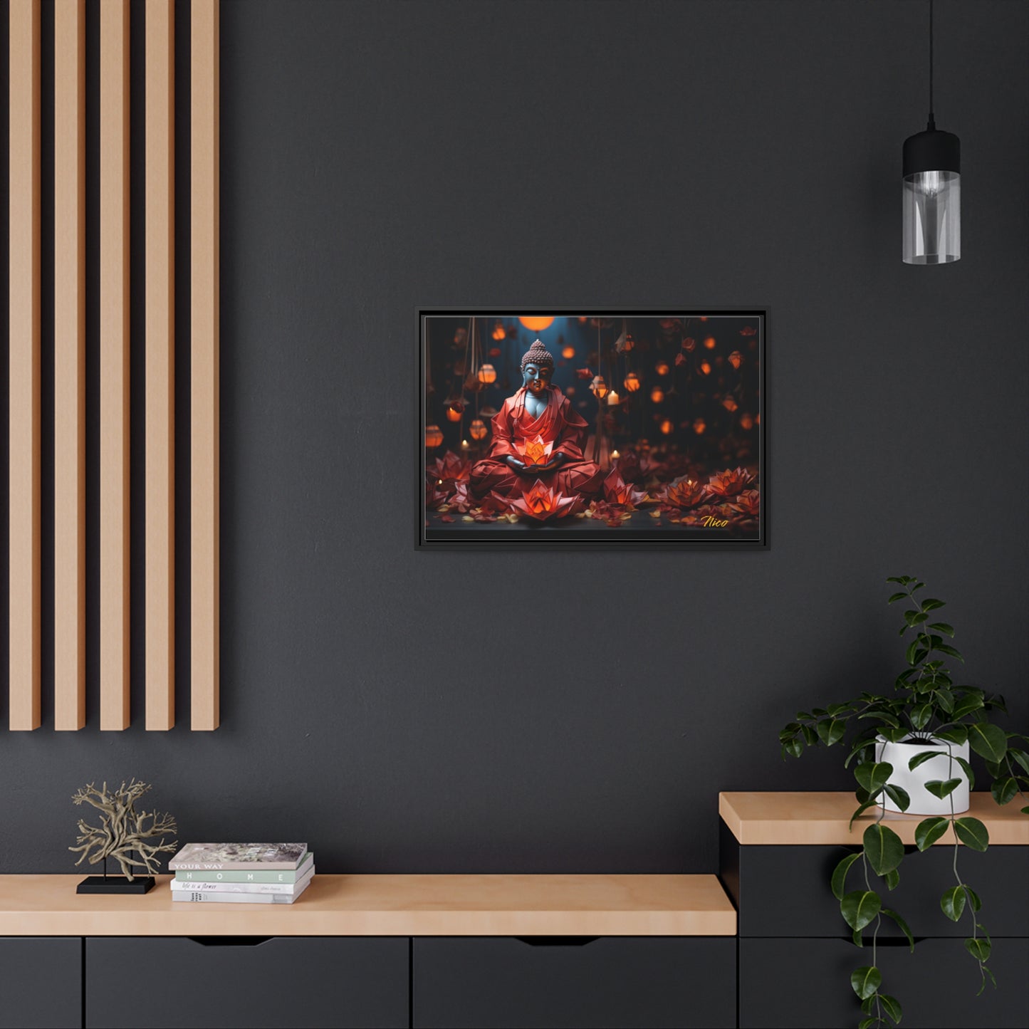 Ascending Buddha Series Print #2 - Black Framed Canvas Print