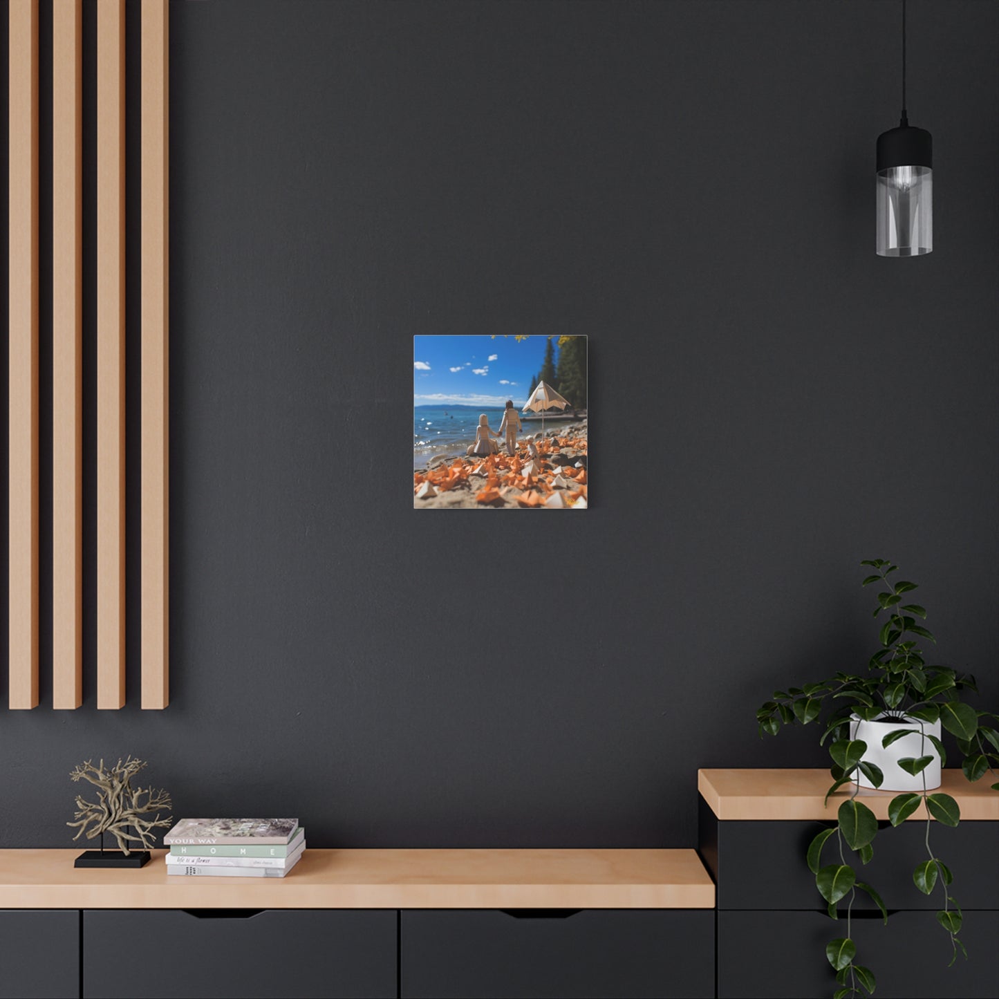 Atop The Mountain Lakeshore Series Print #5 - Streched Matte Canvas Print, 1.25" Thick