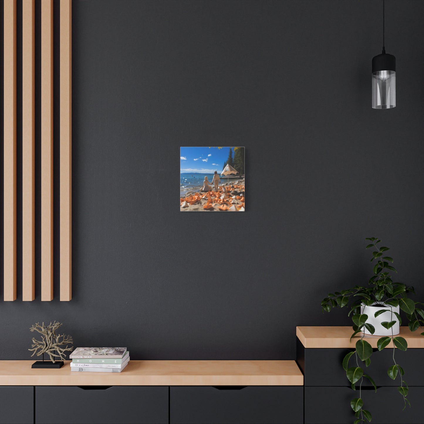 Atop The Mountain Lakeshore Series Print #5 - Streched Matte Canvas Print, 1.25" Thick