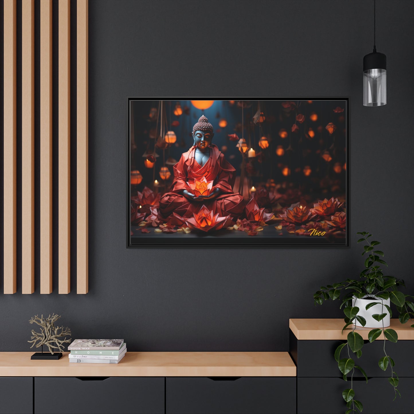 Ascending Buddha Series Print #2 - Black Framed Canvas Print
