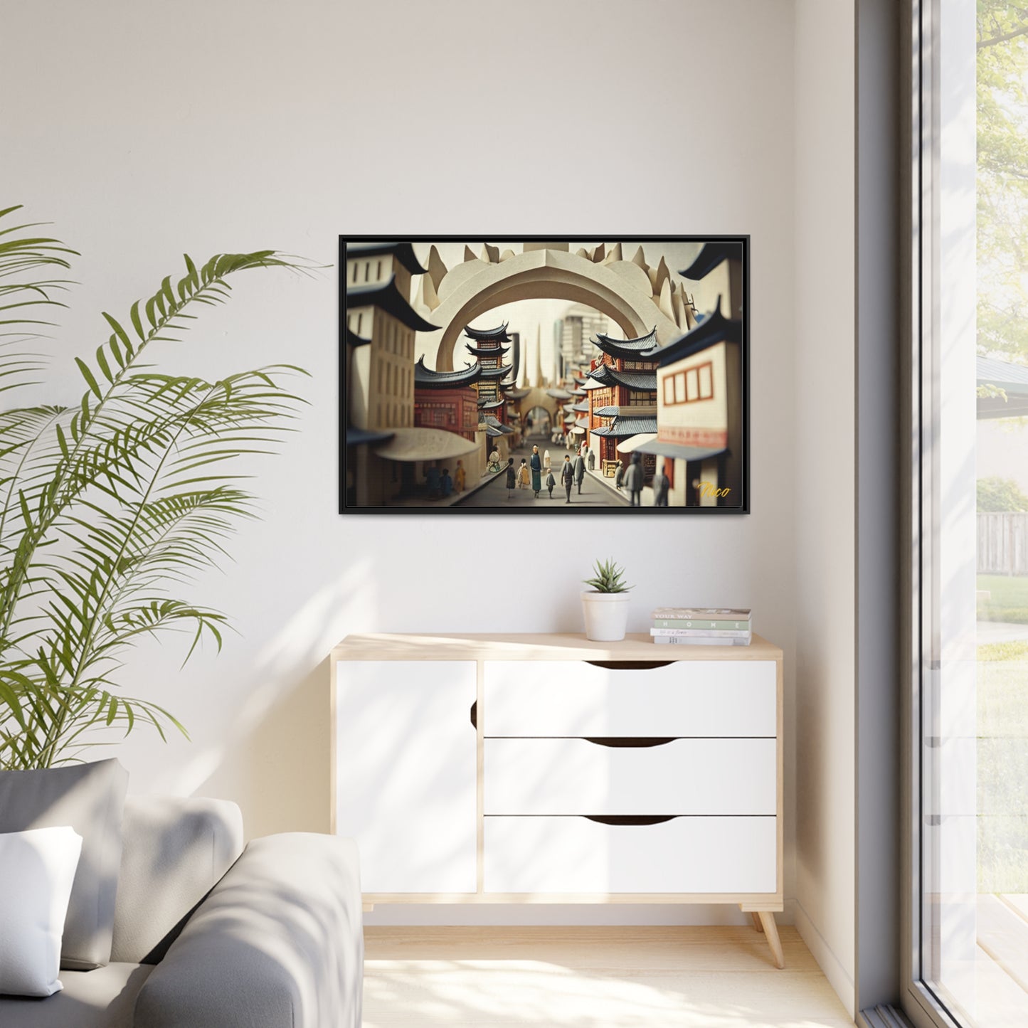 Via The Metropolis Series Print #3 - Extended Black Framed Matte Canvas Print