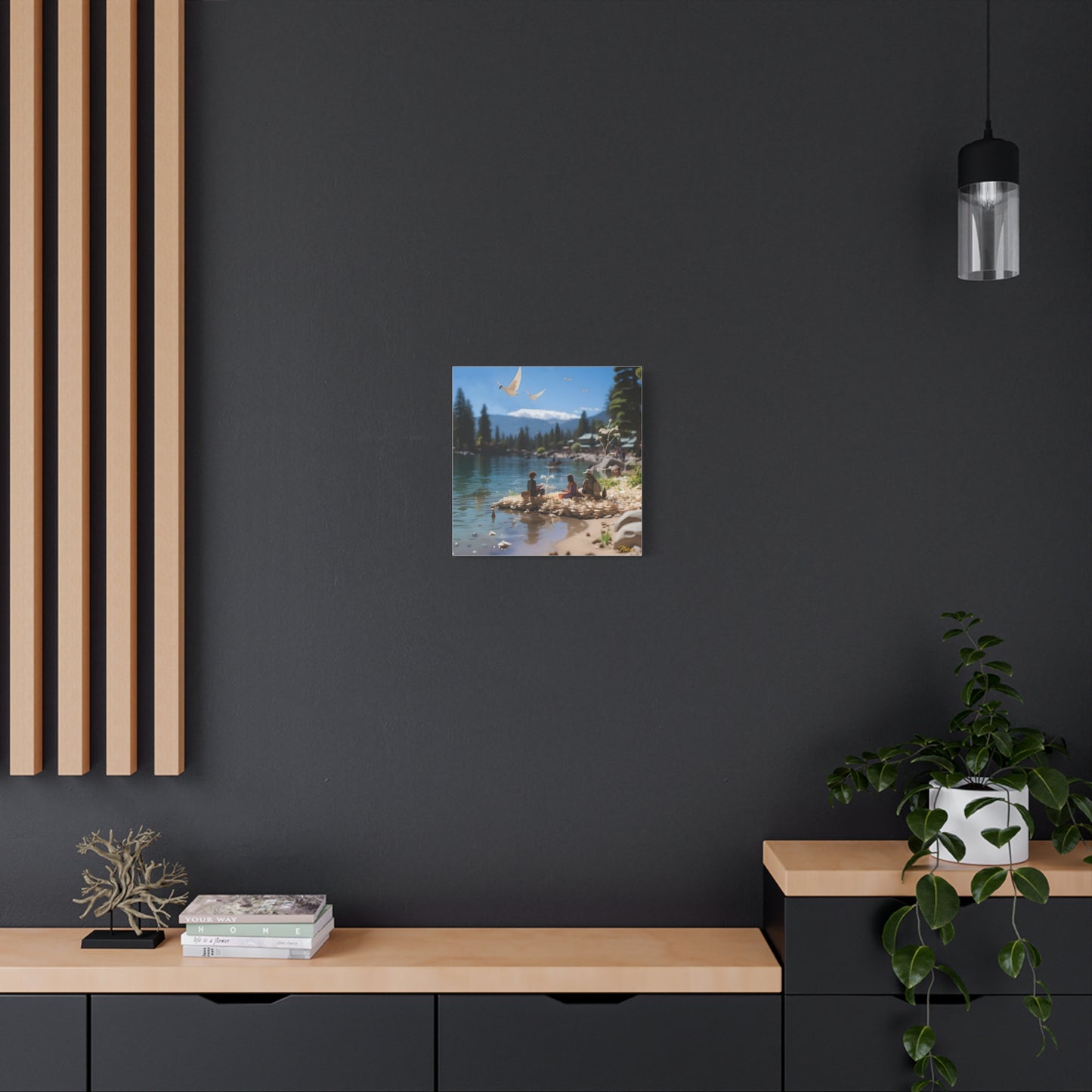 Atop The Mountain Lakeshore Series Print #7 - Streched Matte Canvas Print, 1.25" Thick