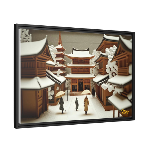 Asian Snow Series Print #10 - Impression sur toile encadrée noire