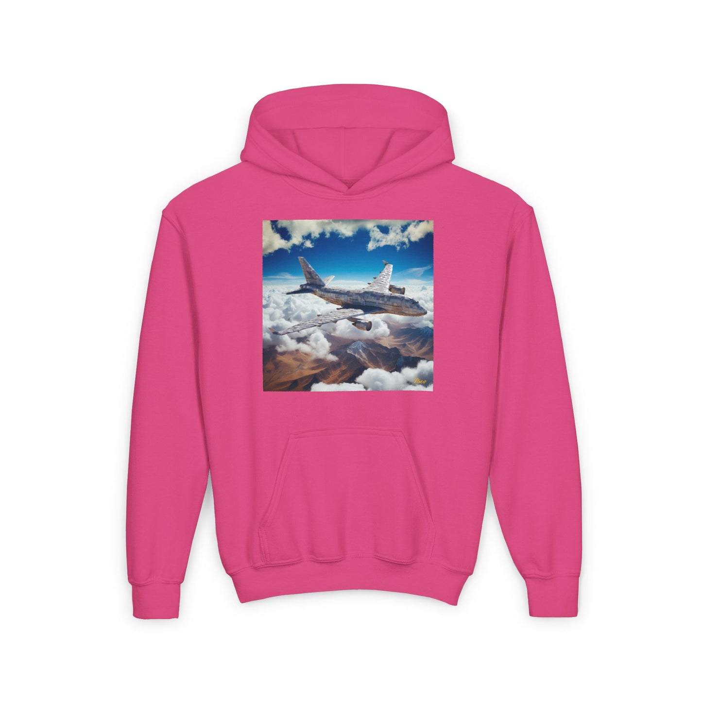 Frequent Flyer Miles Series Print #9 Youth Heavy Blend Hooded Sweatshirt