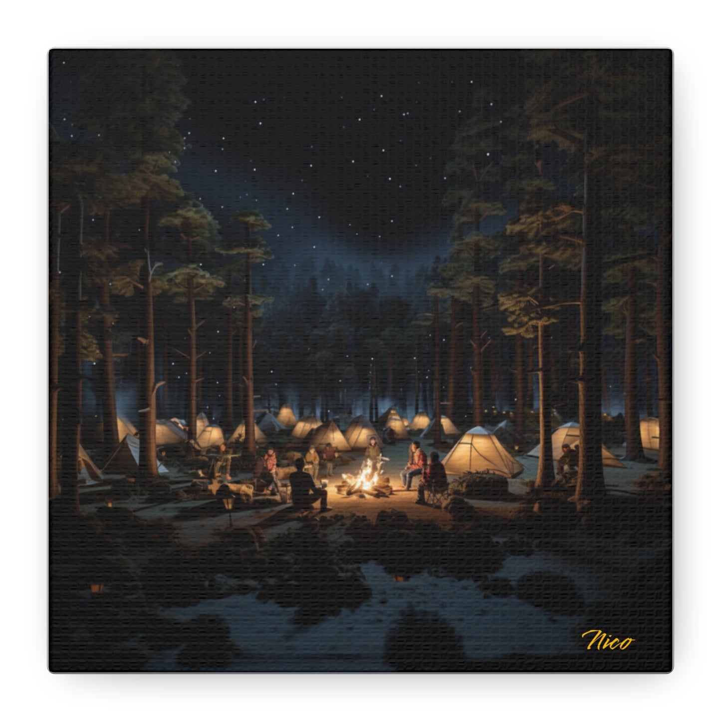 Under The Starry Skies Series Print #5 - Streched Matte Canvas Print, 1.25" Thick