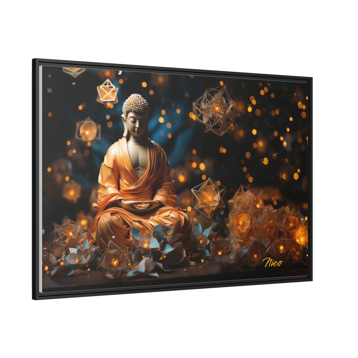 Ascending Buddha Series Print #8 - Black Framed Canvas Print