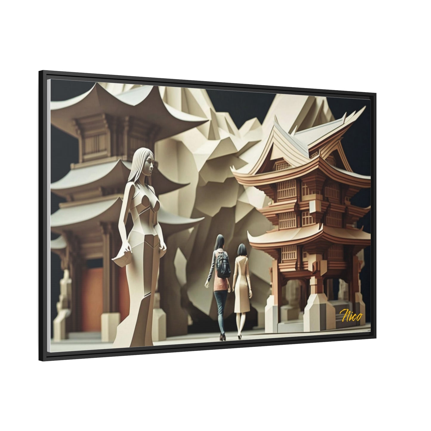 Eastern Metropolis Series Print #2 - Impression sur toile encadrée noire