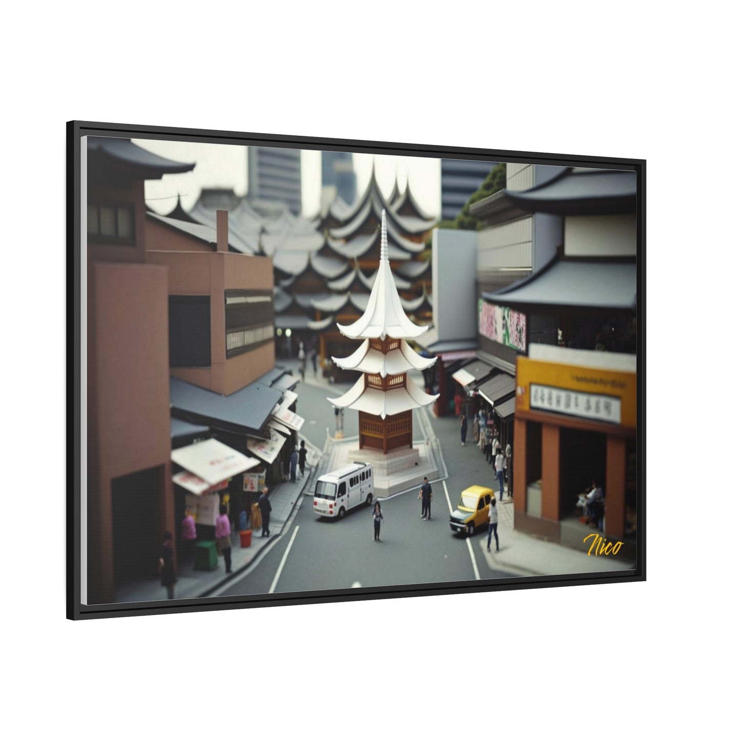 Eastern Metropolis Series Print #10 - Impression sur toile encadrée noire