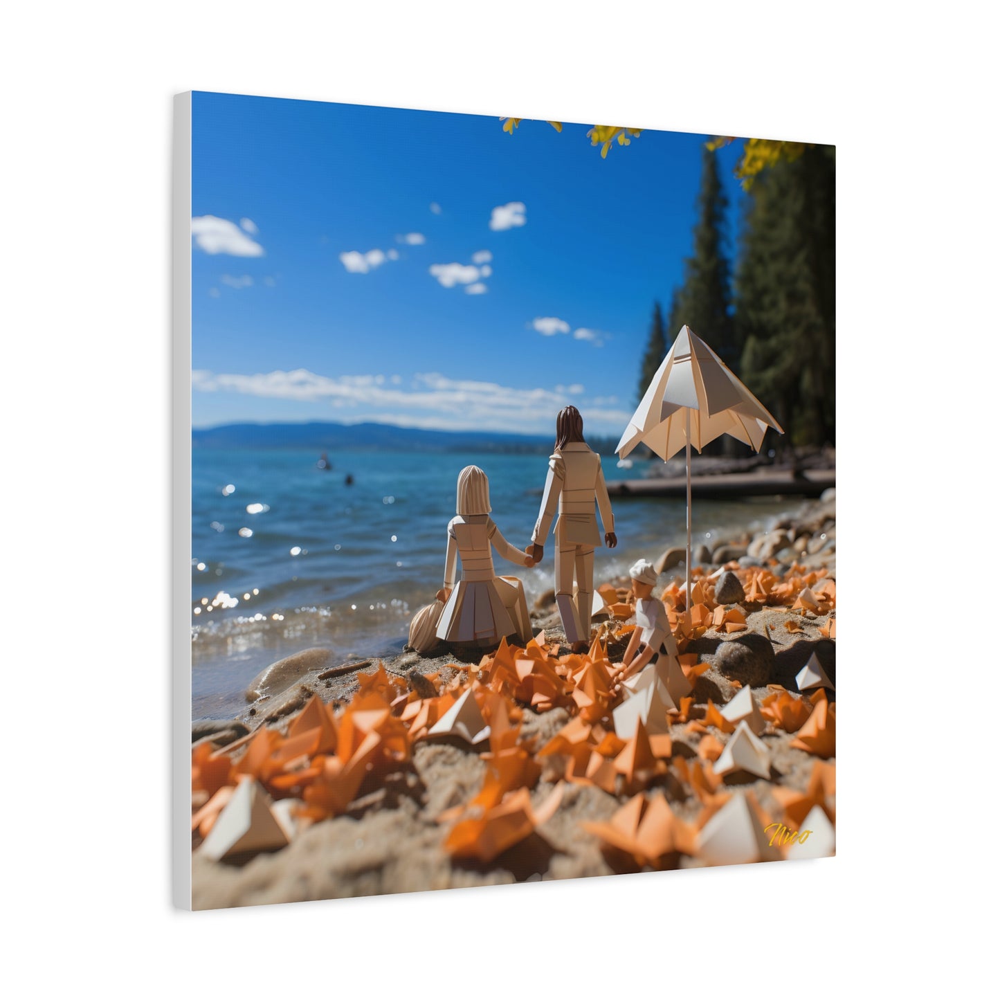 Atop The Mountain Lakeshore Series Print #5 - Streched Matte Canvas Print, 1.25" Thick
