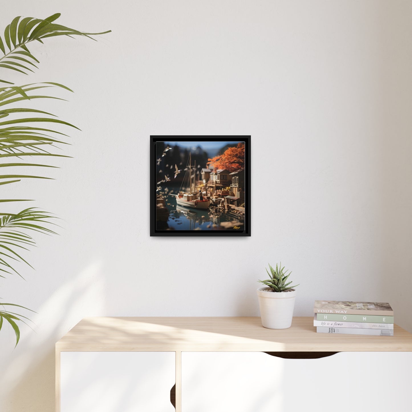 On The Docks By The Bay Series Print #1 - Black Framed Canvas Print
