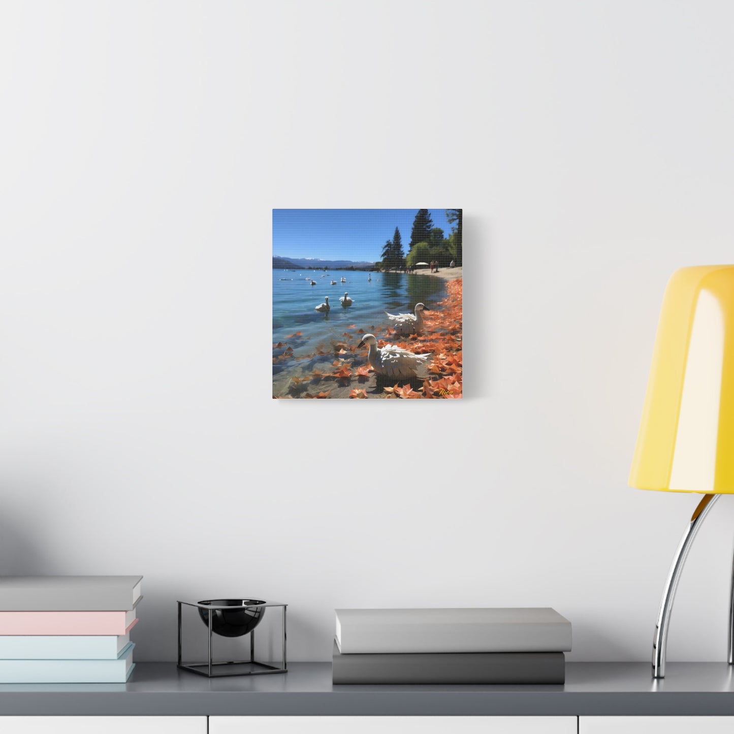 Atop The Mountain Lakeshore Series Print #2 - Streched Matte Canvas Print, 1.25" Thick