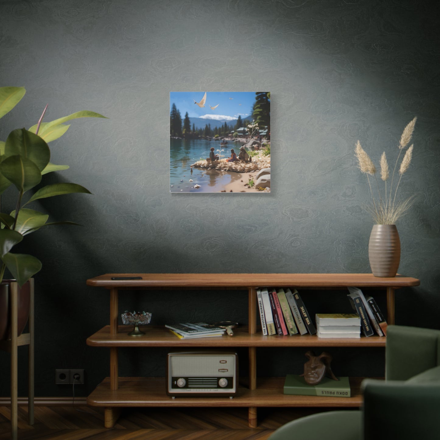 Atop The Mountain Lakeshore Series Print #7 - Streched Matte Canvas Print, 1.25" Thick