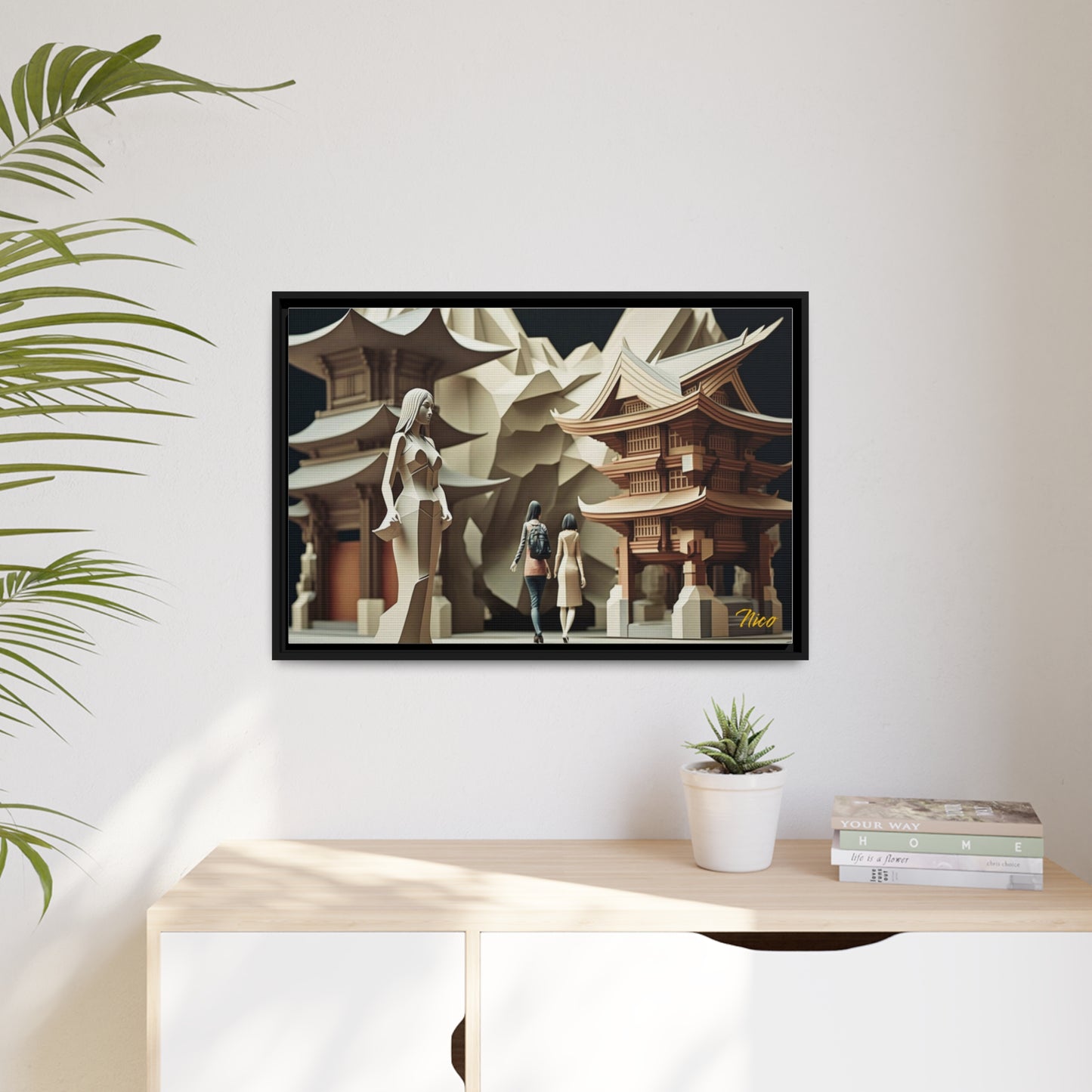 Eastern Metropolis Series Print #2 - Impression sur toile encadrée noire