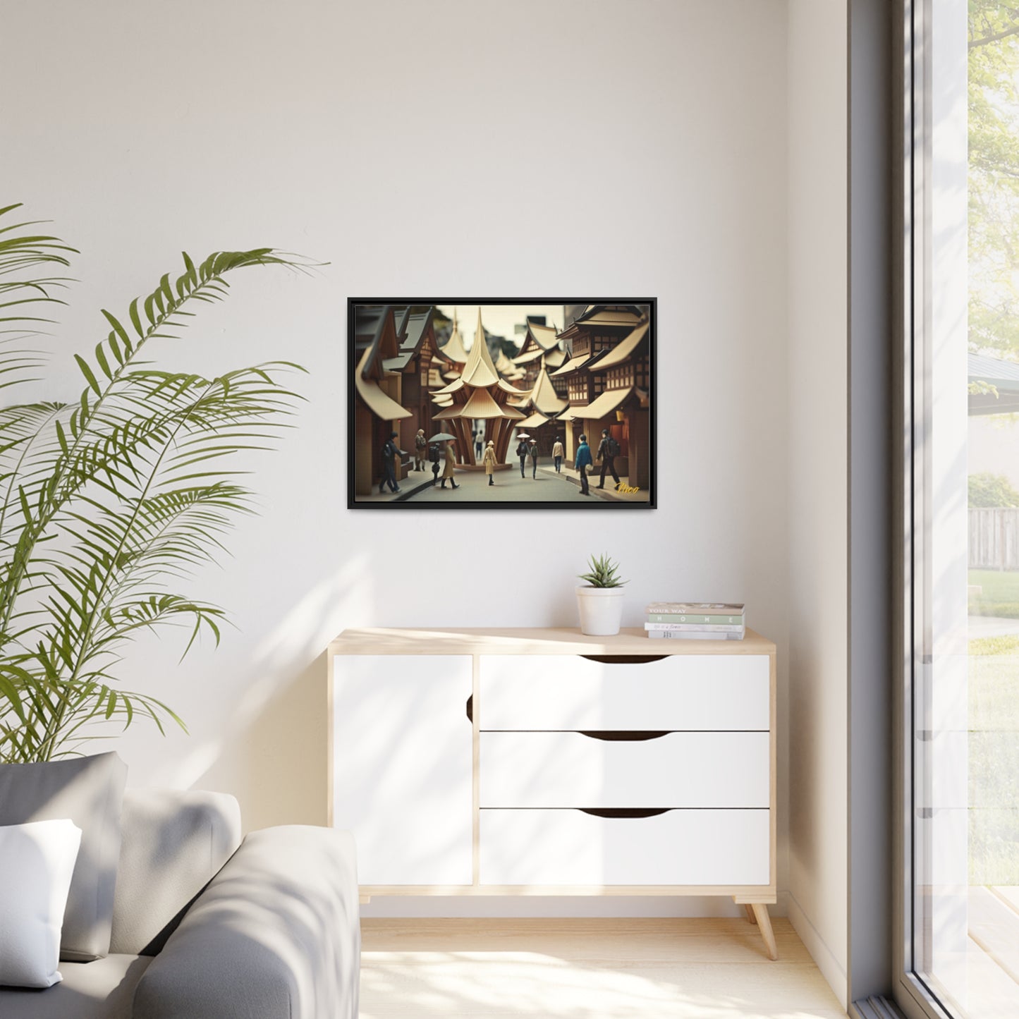 Via The Metropolis Series Print #4 - Extended Black Framed Canvas Print