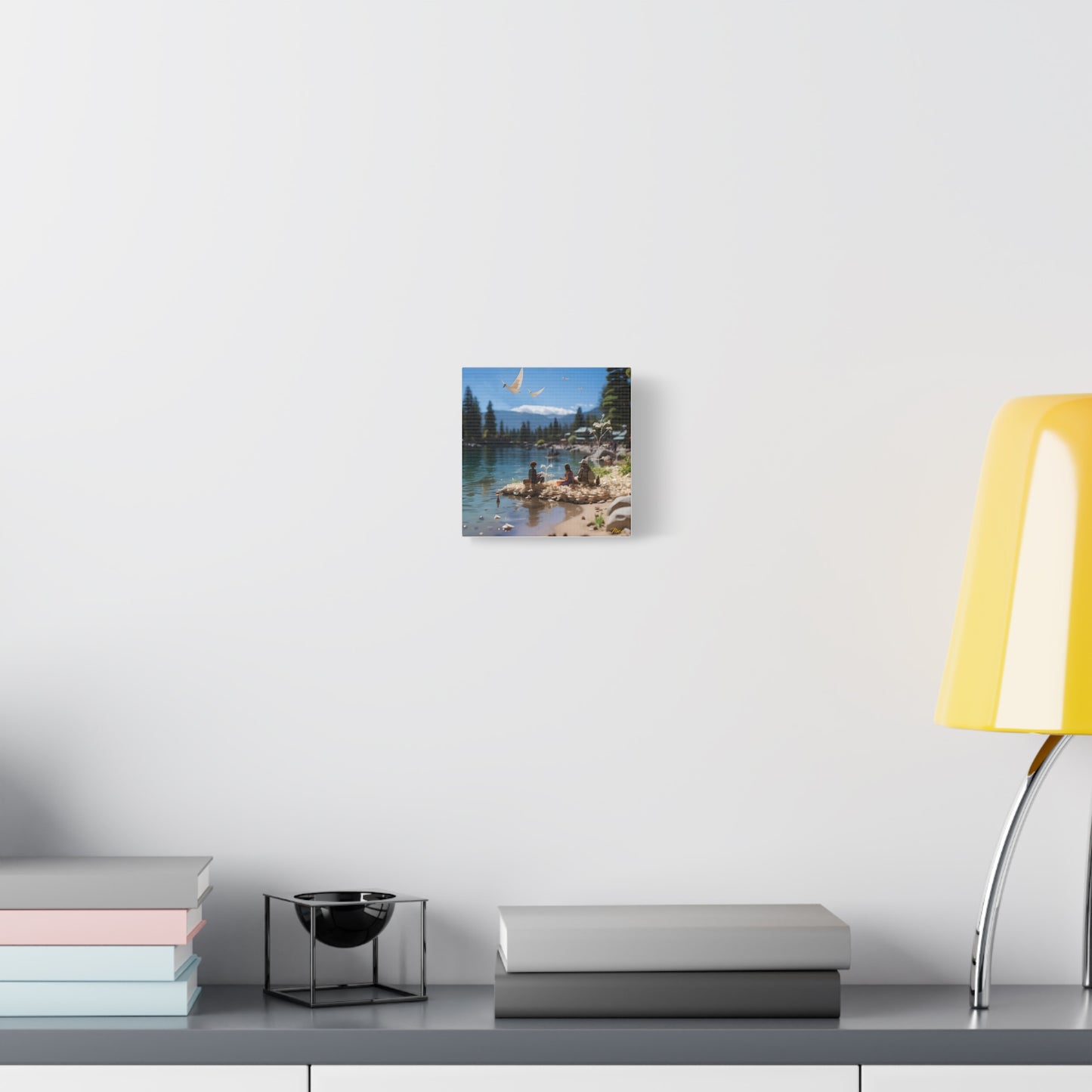 Atop The Mountain Lakeshore Series Print #7 - Streched Matte Canvas Print, 1.25" Thick