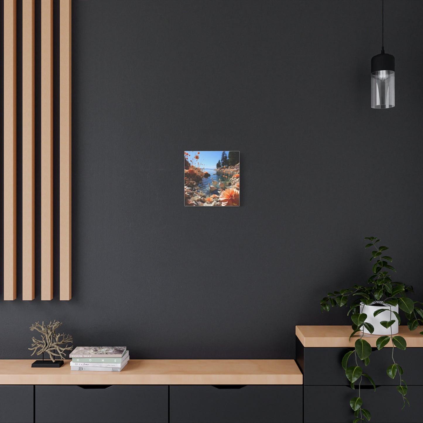 Atop The Mountain Lakeshore Series Print #4 - Streched Matte Canvas Print, 1.25" Thick