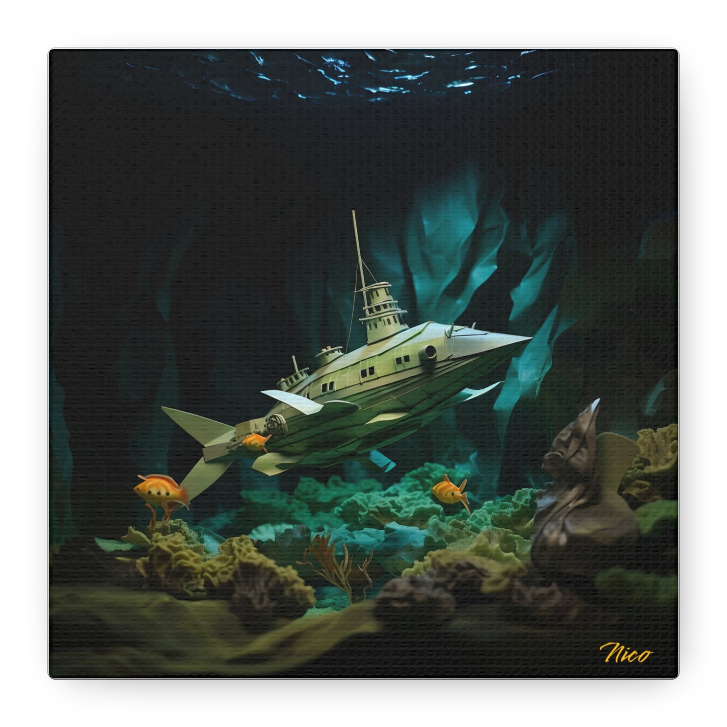 20,000 Leagues Under The Sea Series Print #8 - Streched Matte Canvas Print, 1.25" Thick