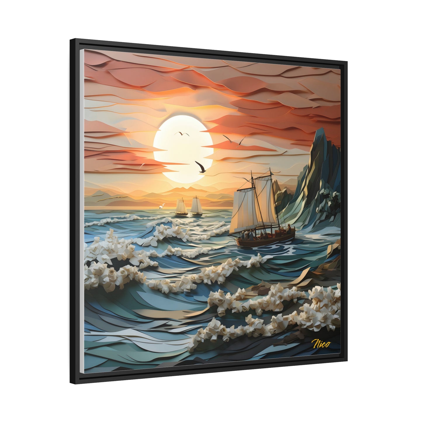 Into The Sunset Series Print #6 - Black Framed Canvas Print