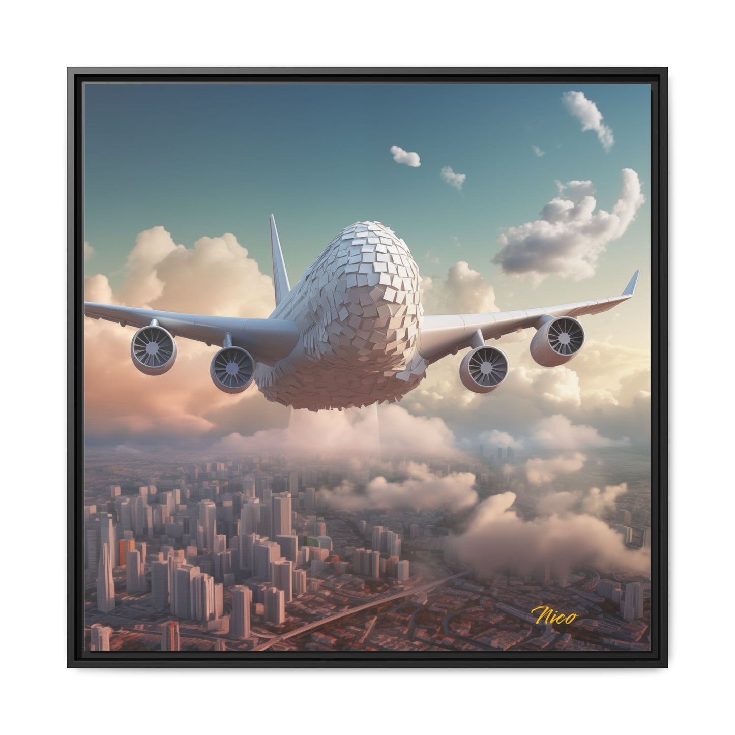 Frequent Flyer Miles Series Print #1 - Black Framed Canvas Print