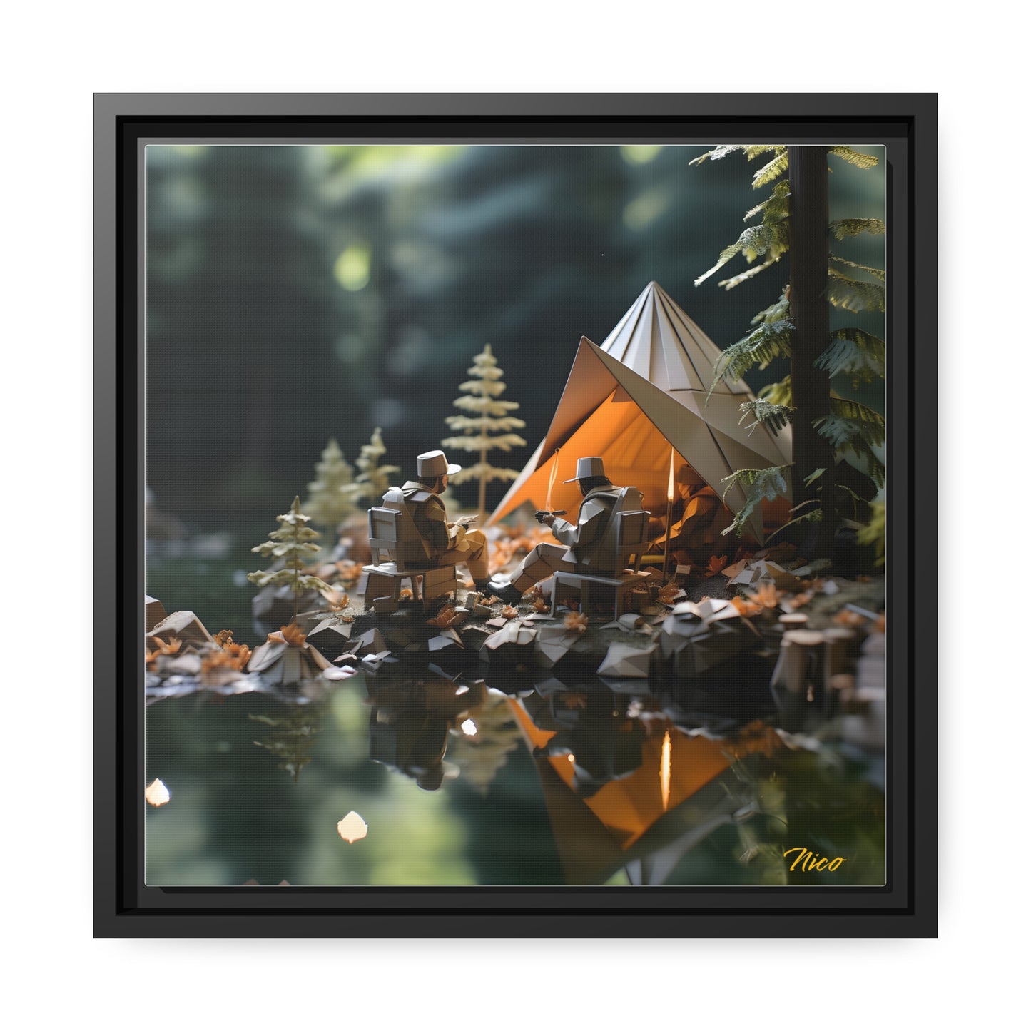 Relaxing By The Brook Series Print #10 - Impression sur toile encadrée noire