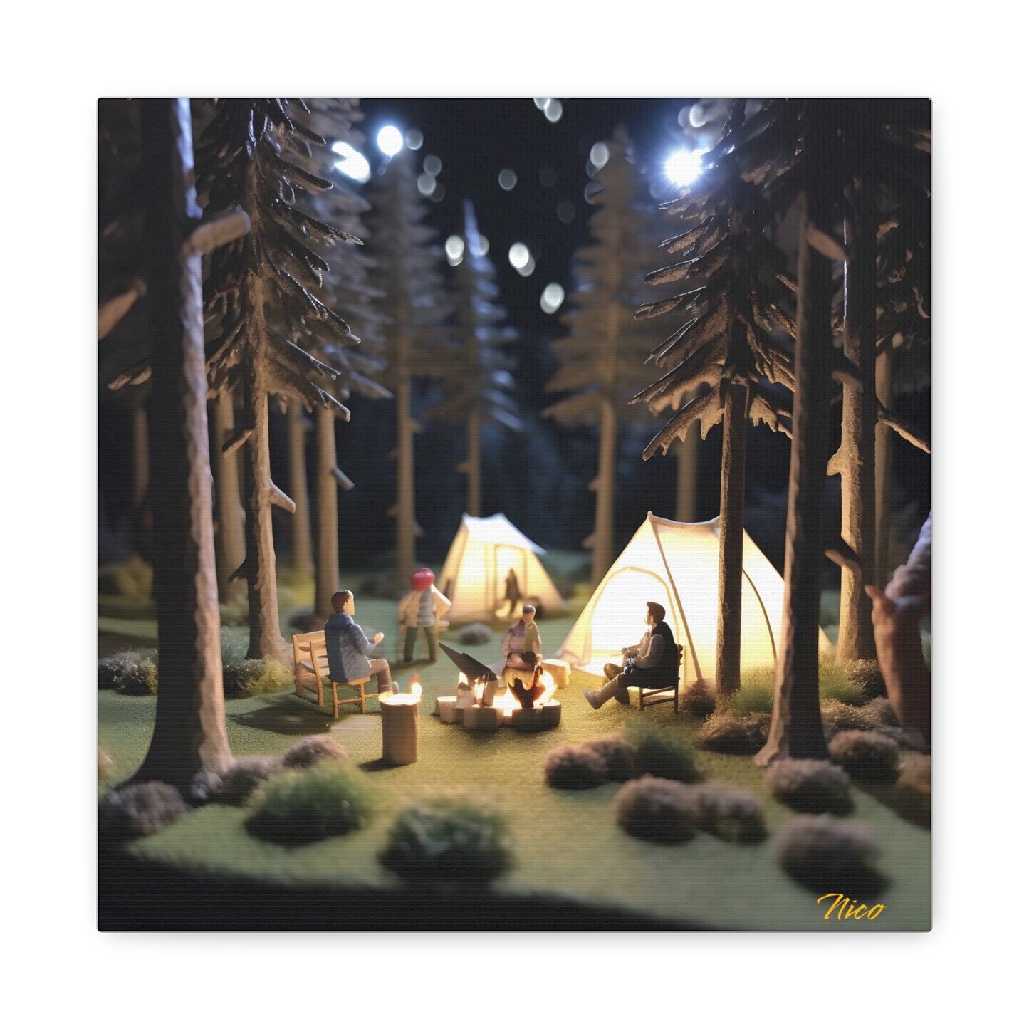 Under The Starry Skies Series Print #7 - Streched Matte Canvas Print, 1.25" Thick