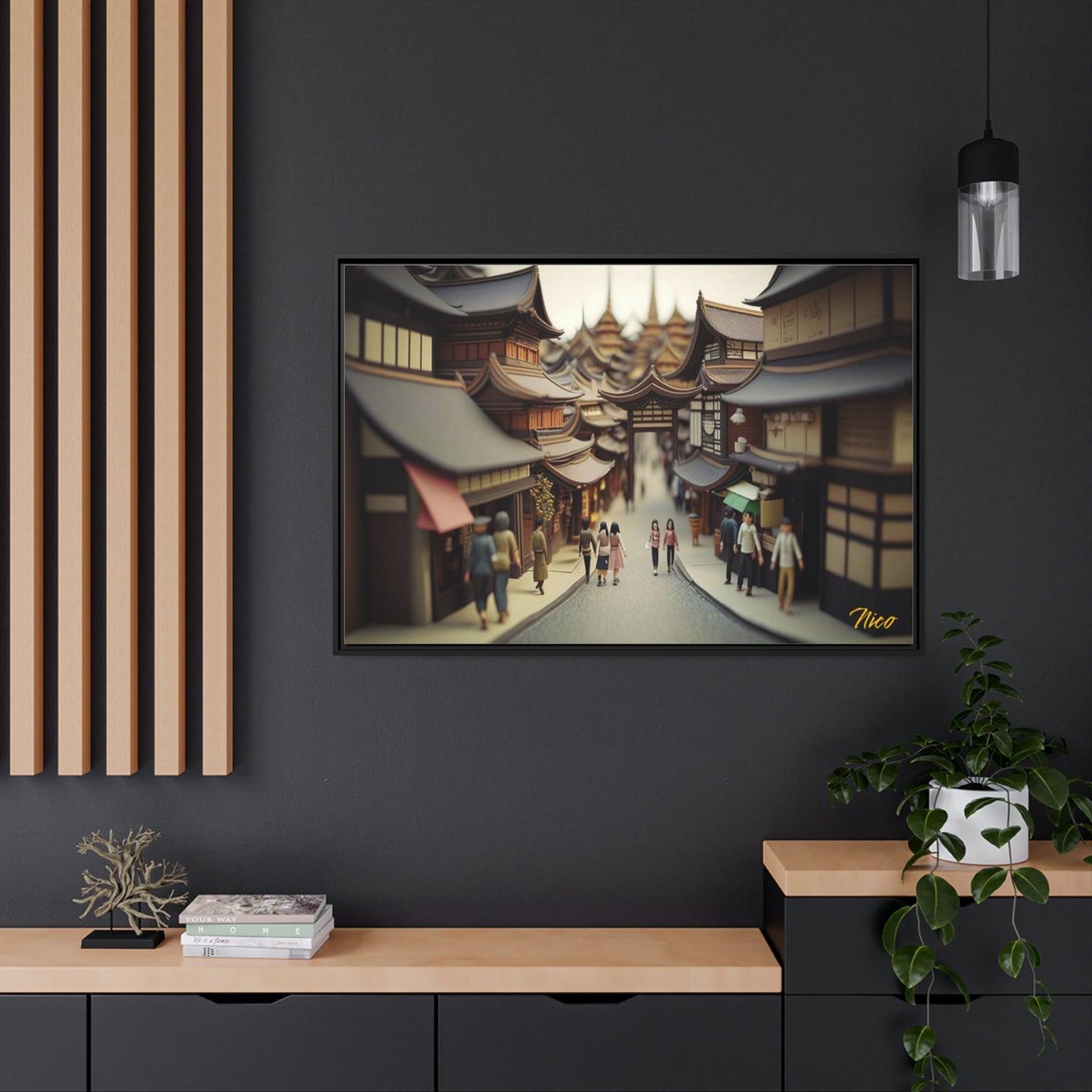 Via The Metropolis Series Print #9 - Extended Black Framed Canvas Print By Nico