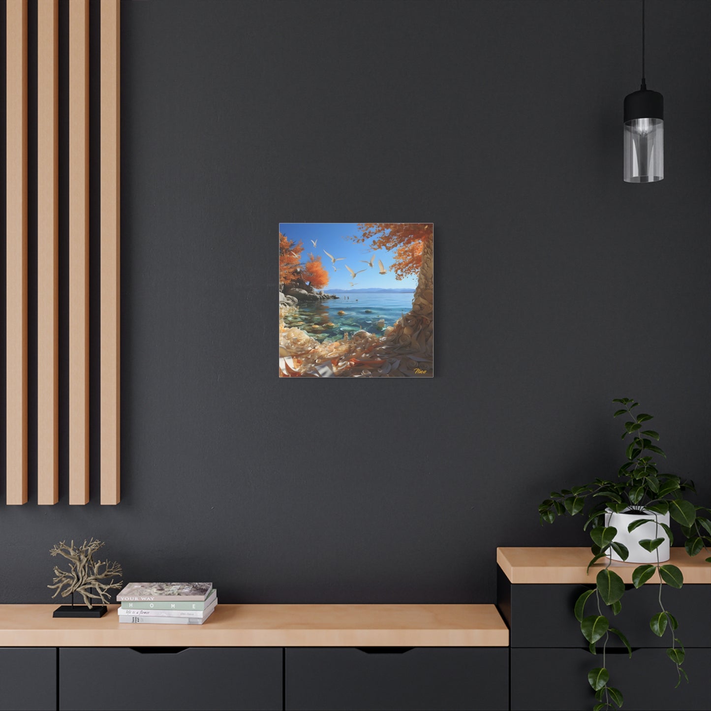 Atop The Mountain Lakeshore Series Print #9 - Streched Matte Canvas Print, 1.25" Thick