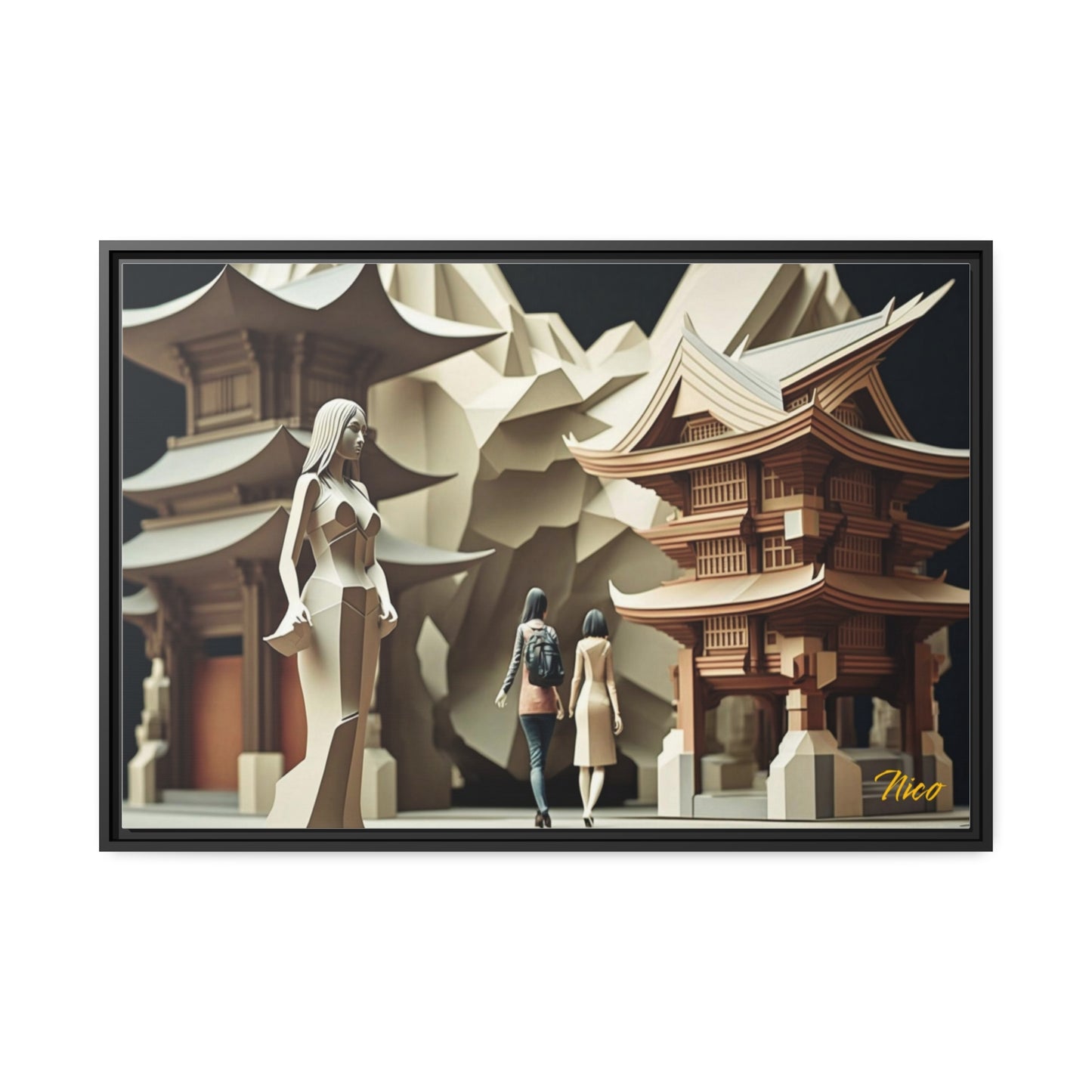 Eastern Metropolis Series Print #2 - Impression sur toile encadrée noire