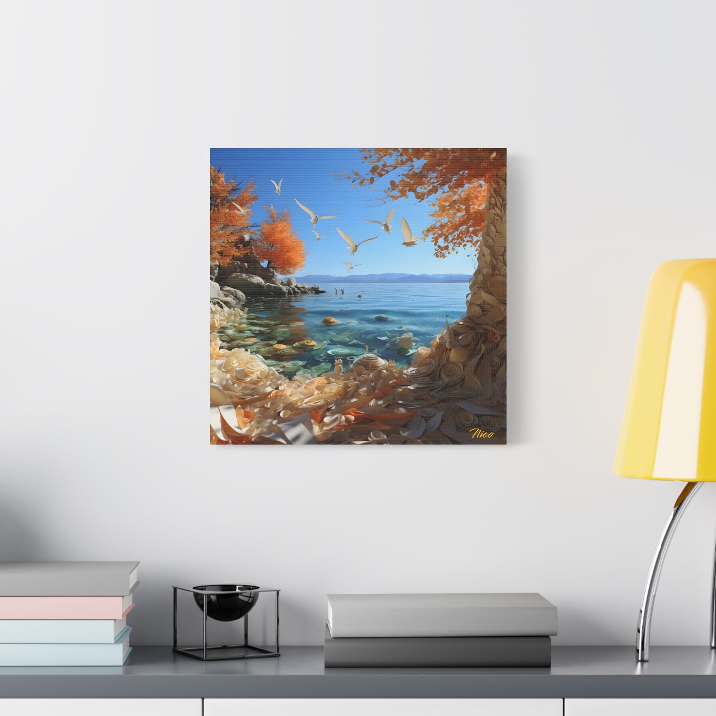 Atop The Mountain Lakeshore Series Print #9 - Streched Matte Canvas Print, 1.25" Thick