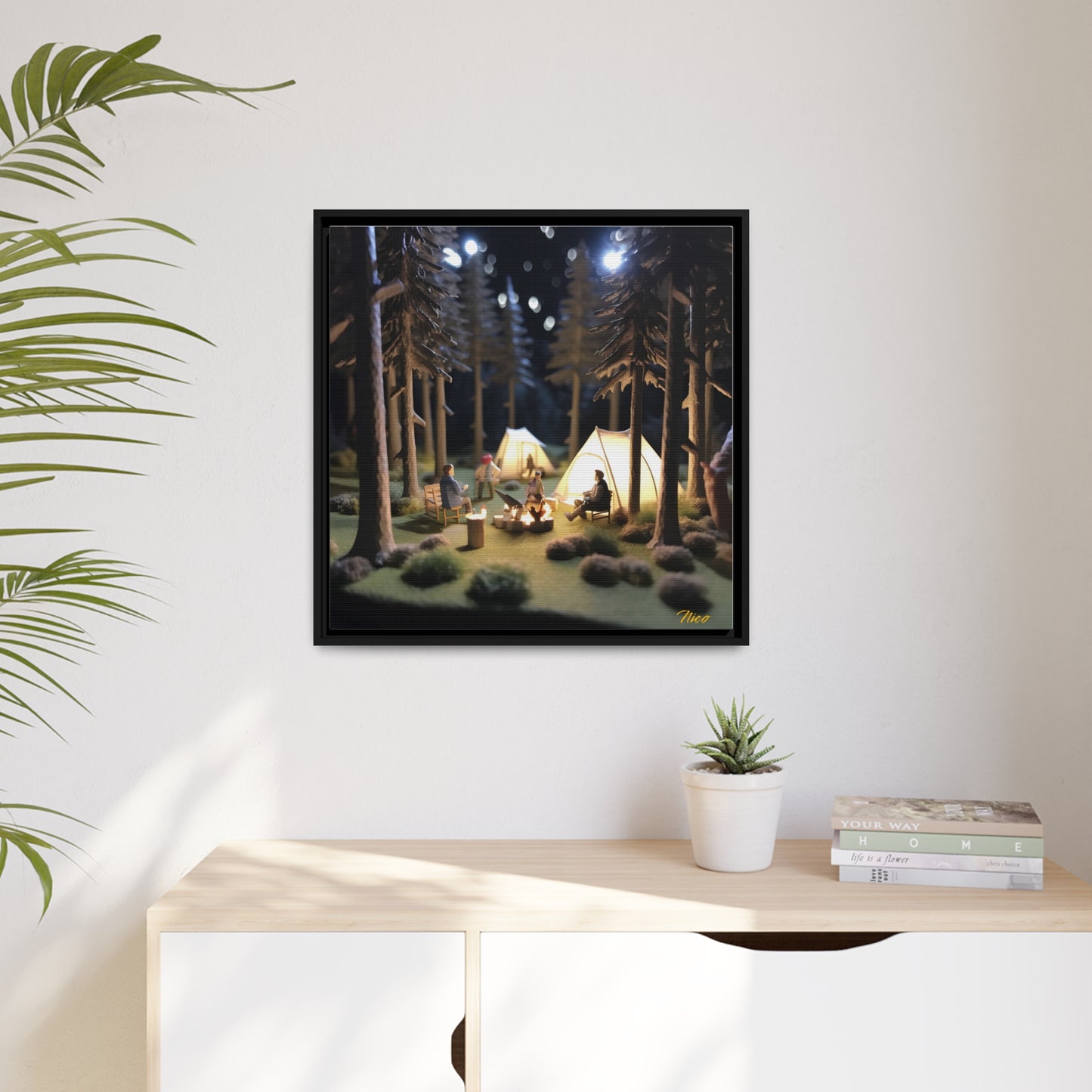 Under The Starry Skies Series Print #7 - Black Framed Canvas Print