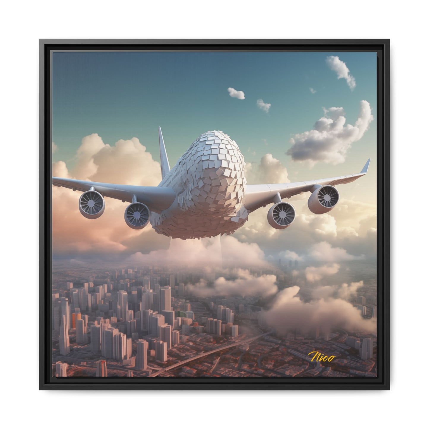 Frequent Flyer Miles Series Print #1 - Black Framed Canvas Print