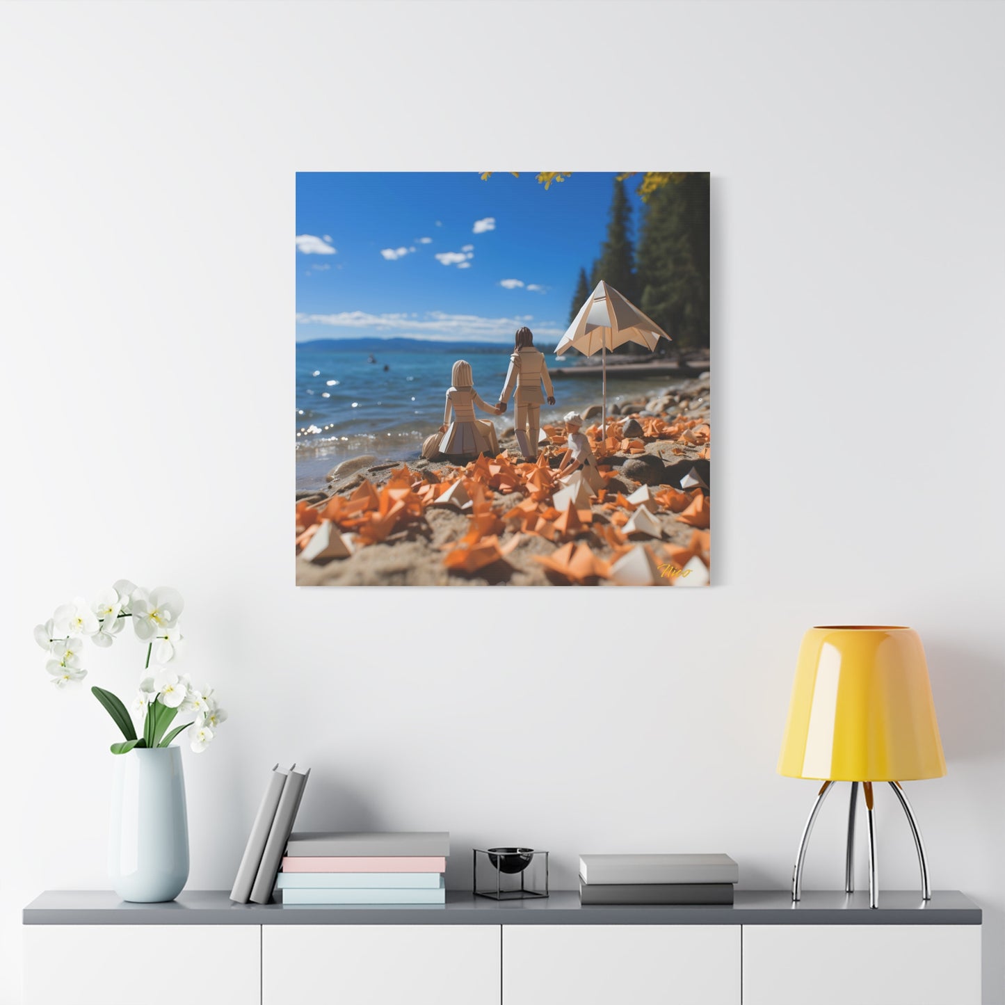 Atop The Mountain Lakeshore Series Print #5 - Streched Matte Canvas Print, 1.25" Thick