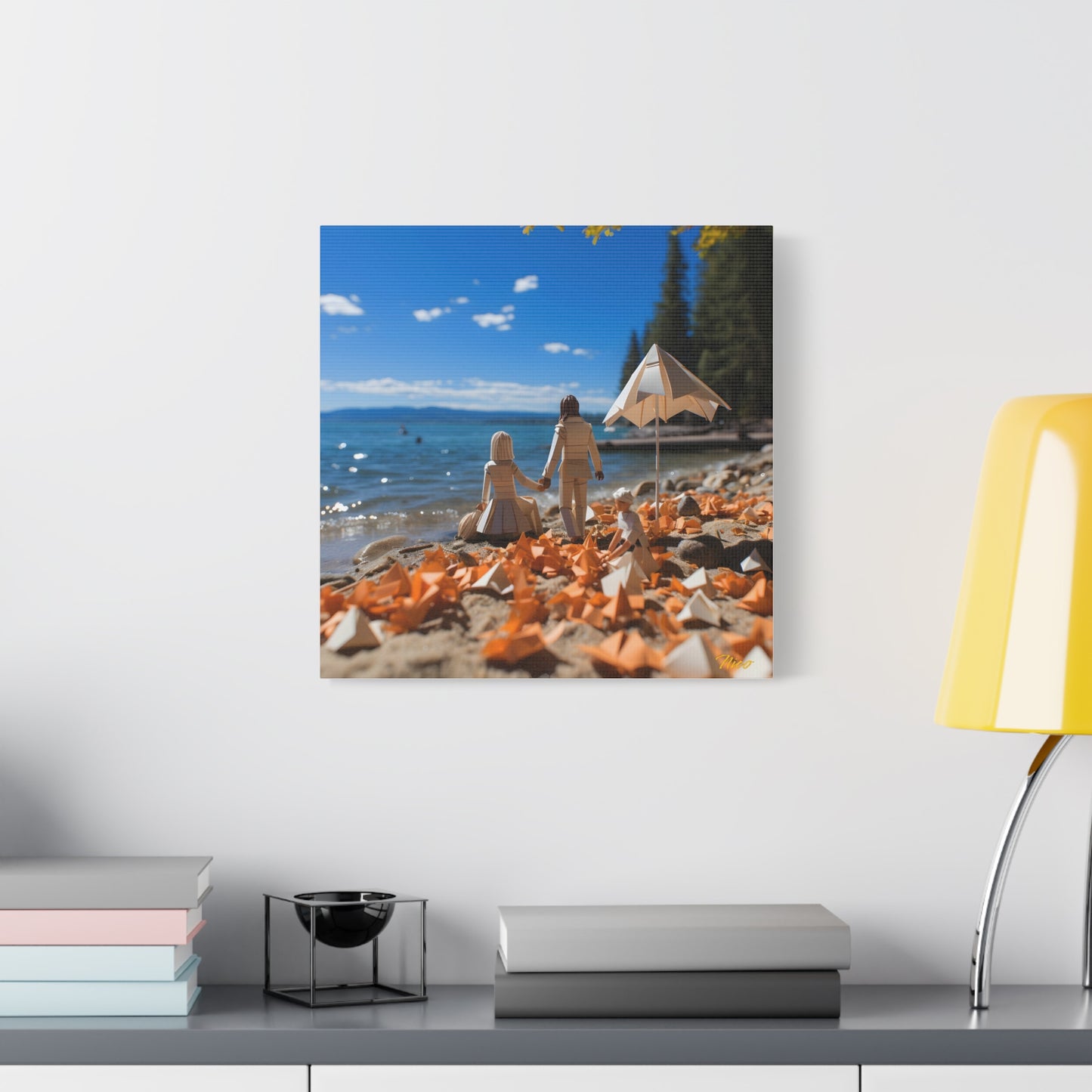 Atop The Mountain Lakeshore Series Print #5 - Streched Matte Canvas Print, 1.25" Thick