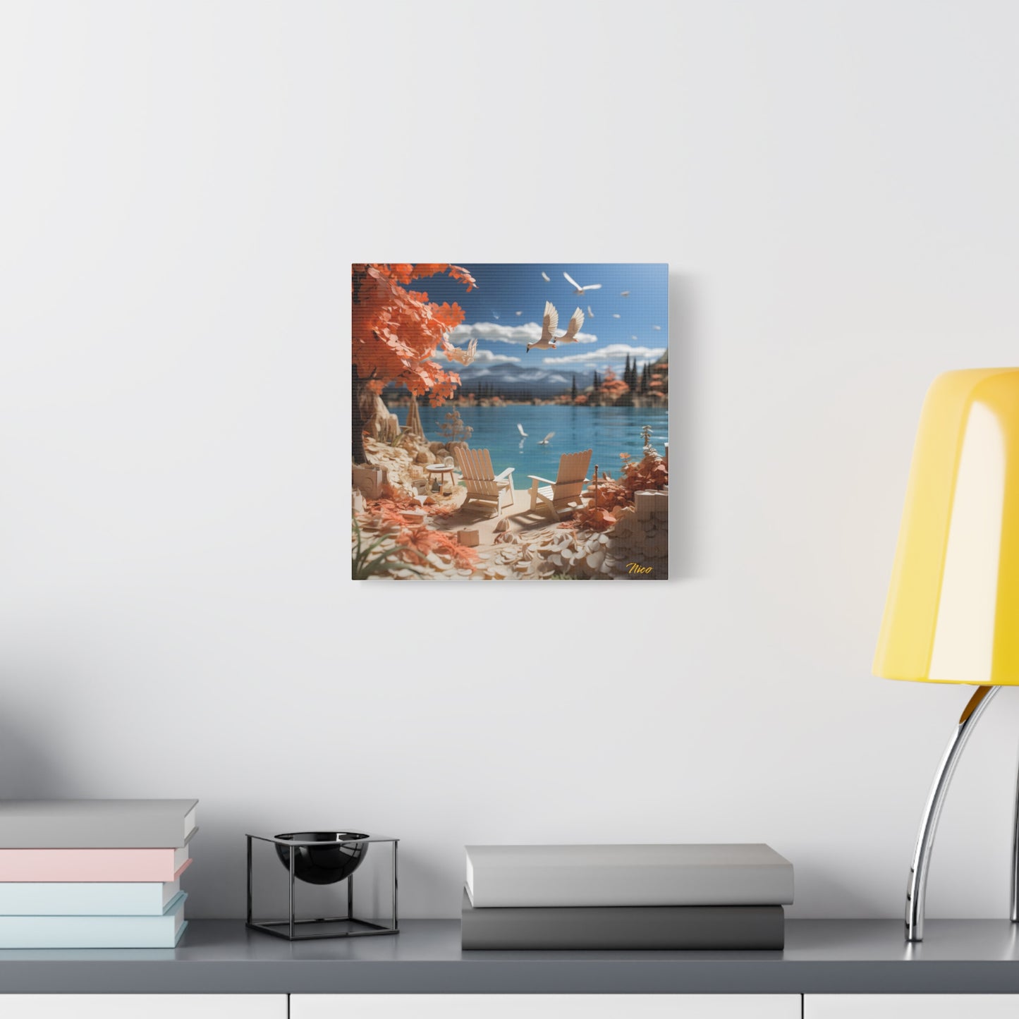 Atop The Mountain Lakeshore Series Print #10 - Streched Matte Canvas Print, 1.25" Thick
