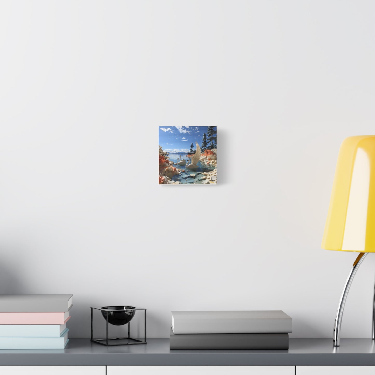 Atop The Mountain Lakeshore Series Print #1 - Streched Matte Canvas Print, 1.25" Thick