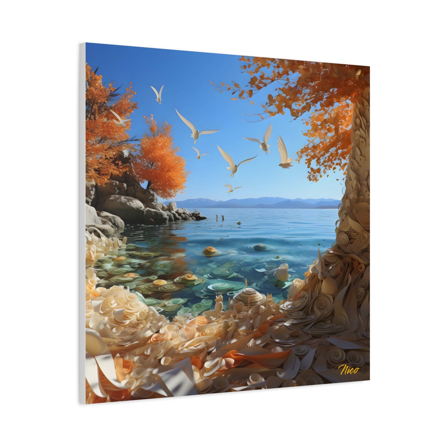 Atop The Mountain Lakeshore Series Print #9 - Streched Matte Canvas Print, 1.25" Thick