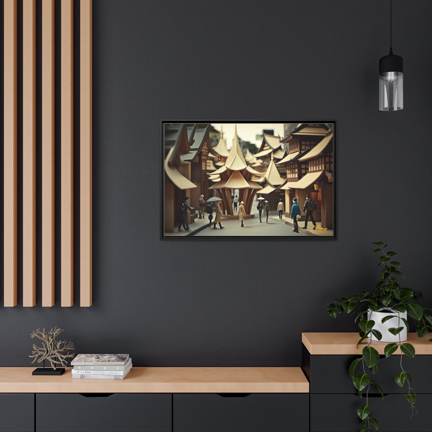 Via The Metropolis Series Print #4 - Extended Black Framed Canvas Print
