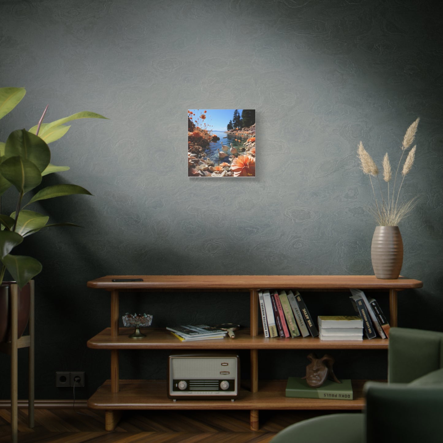 Atop The Mountain Lakeshore Series Print #4 - Streched Matte Canvas Print, 1.25" Thick