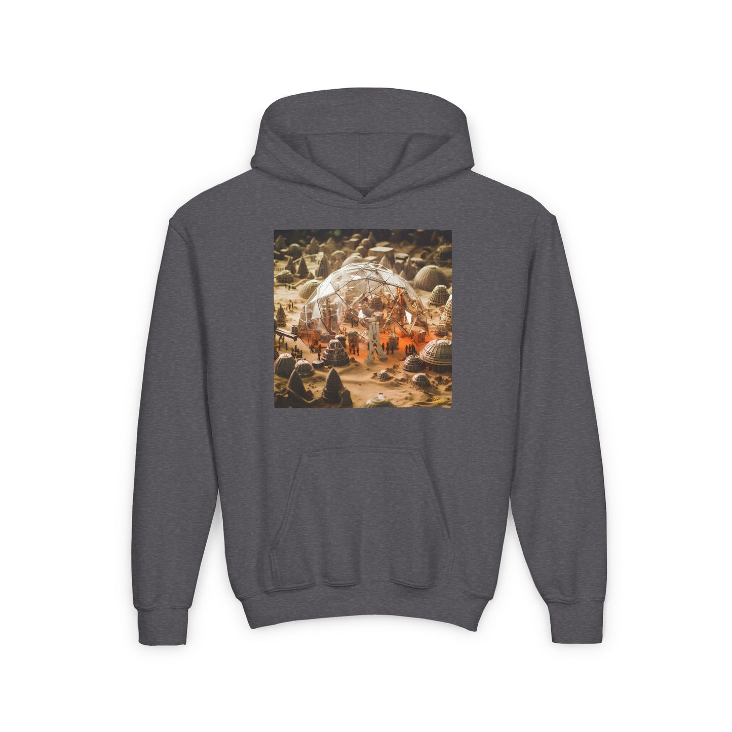Elons' Dream Series Print #9 Youth Heavy Blend Hooded Sweatshirt
